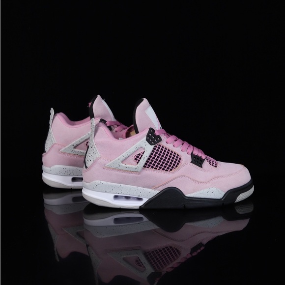 Jordan Women's Pink and Black Sneakers - Picture 2 of 9